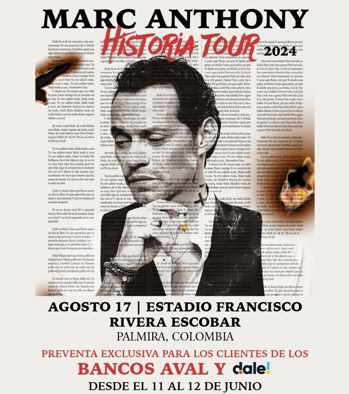 El ícono mundial de la salsa MARC ANTHONY llega a Cali, Colombia con “Historia Tour” 2024
