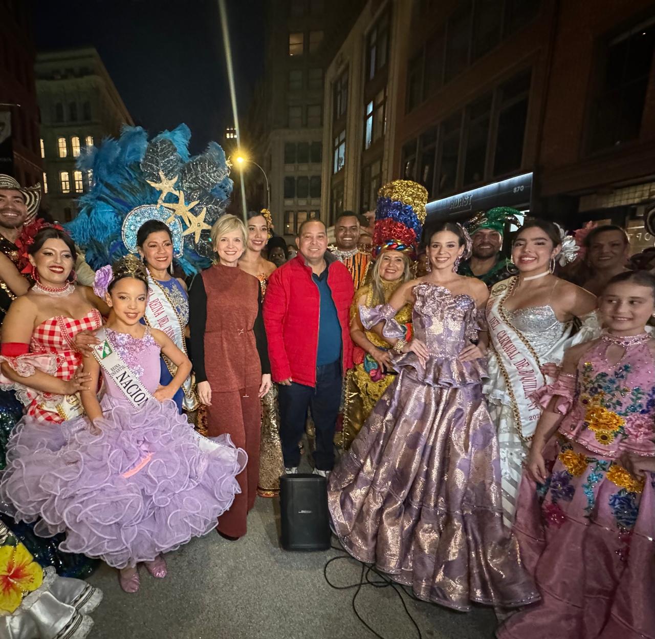 La reina del Carnaval de Barranquilla 2025, Tatiana Angulo Fernández De Castro lidera toma carnavalera en Union Square