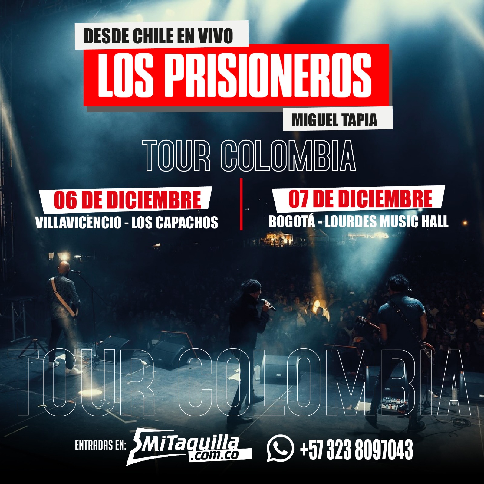 La icónica banda de rock “Los prisioneros” regresan a Colombia en un concierto imperdible