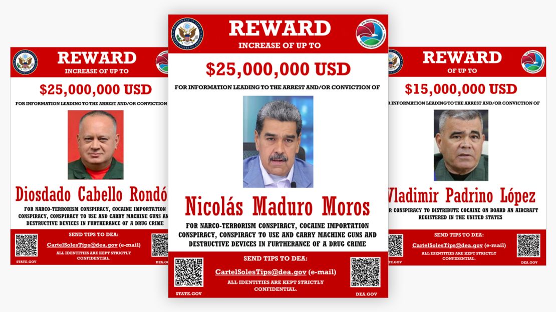 Estados Unidos aumenta la recompensa a 25 millones de dólares por la captura de Nicolás Maduro