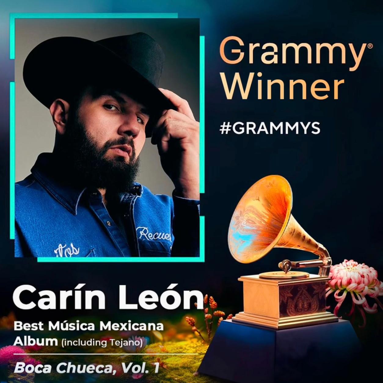 Carin Leon conquista los Latin Grammy con su primer “Garmmy Latino”