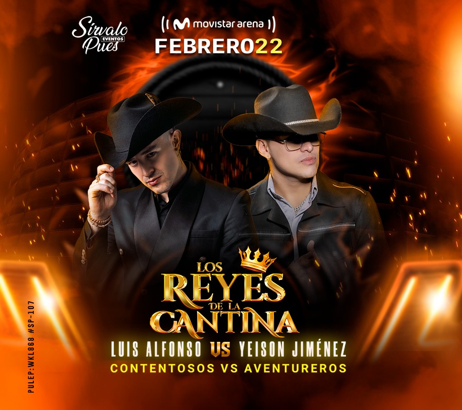 Yeison Jiménez y Luis Alfonso llegan al Movistar Arena con “Los Reyes de la Cantina”