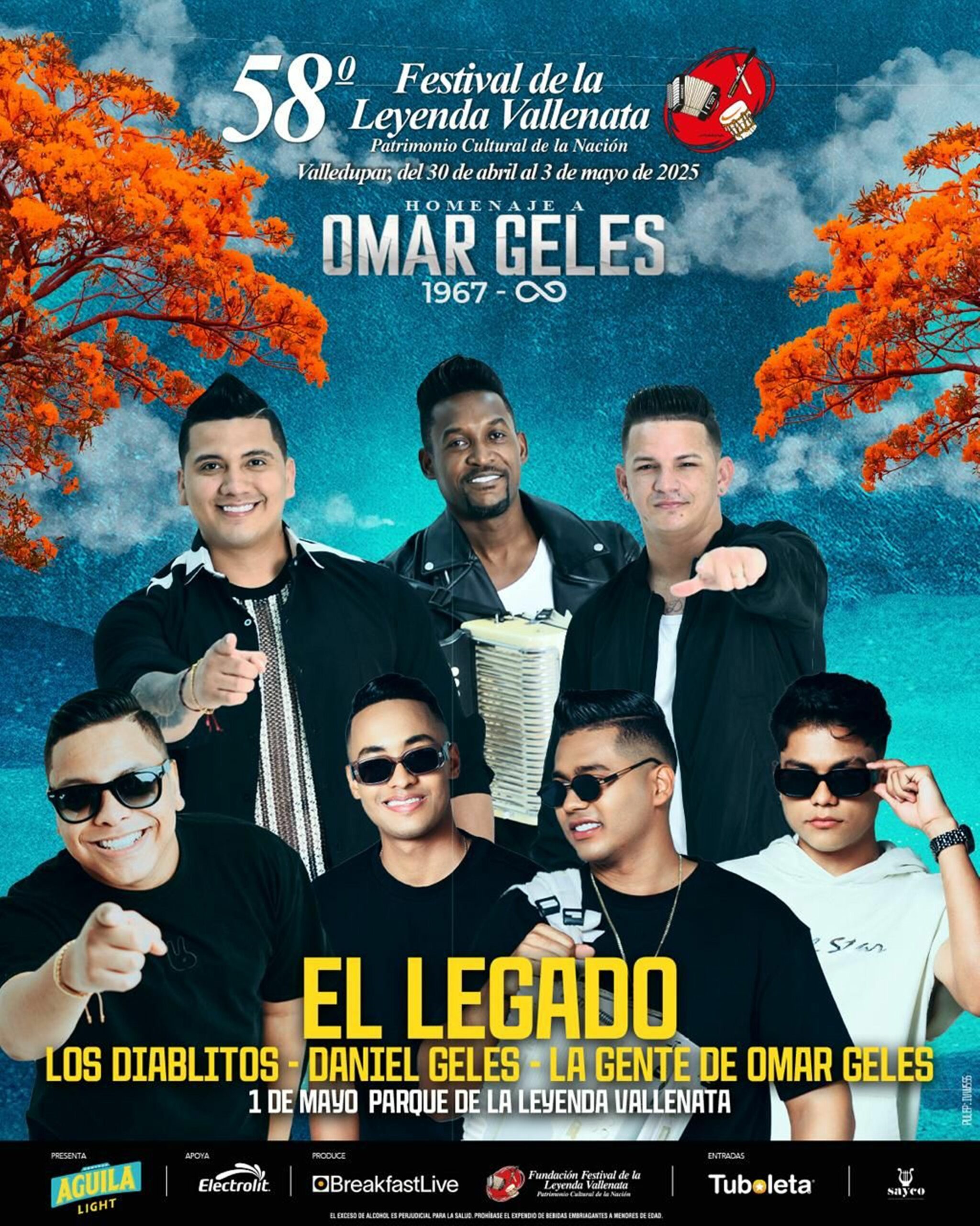 El legado: Los Diablitos, Daniel Geles y La gente de Omar Geles, se presentarán en el Festival de la Leyenda Vallenata 2025