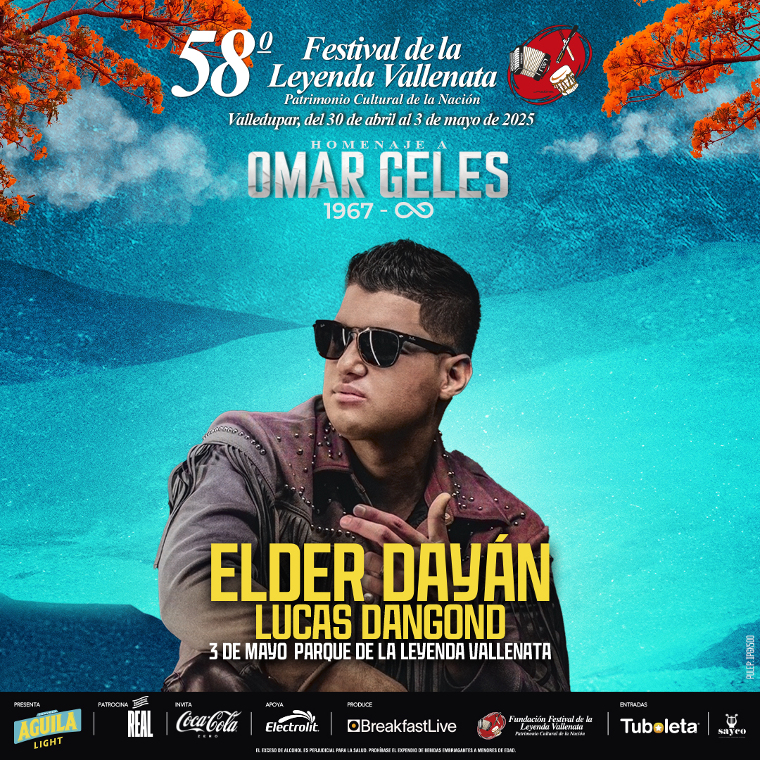 Elder Dayán se presentará en el Festival de la Leyenda Vallenata 2025, en homenaje al Rey Vallenato Omar Geles