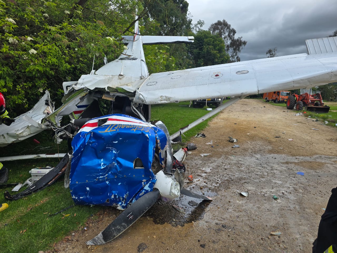 Cinco personas resultaron heridas tras accidente aéreo entre los municipios de Chía y Cajica
