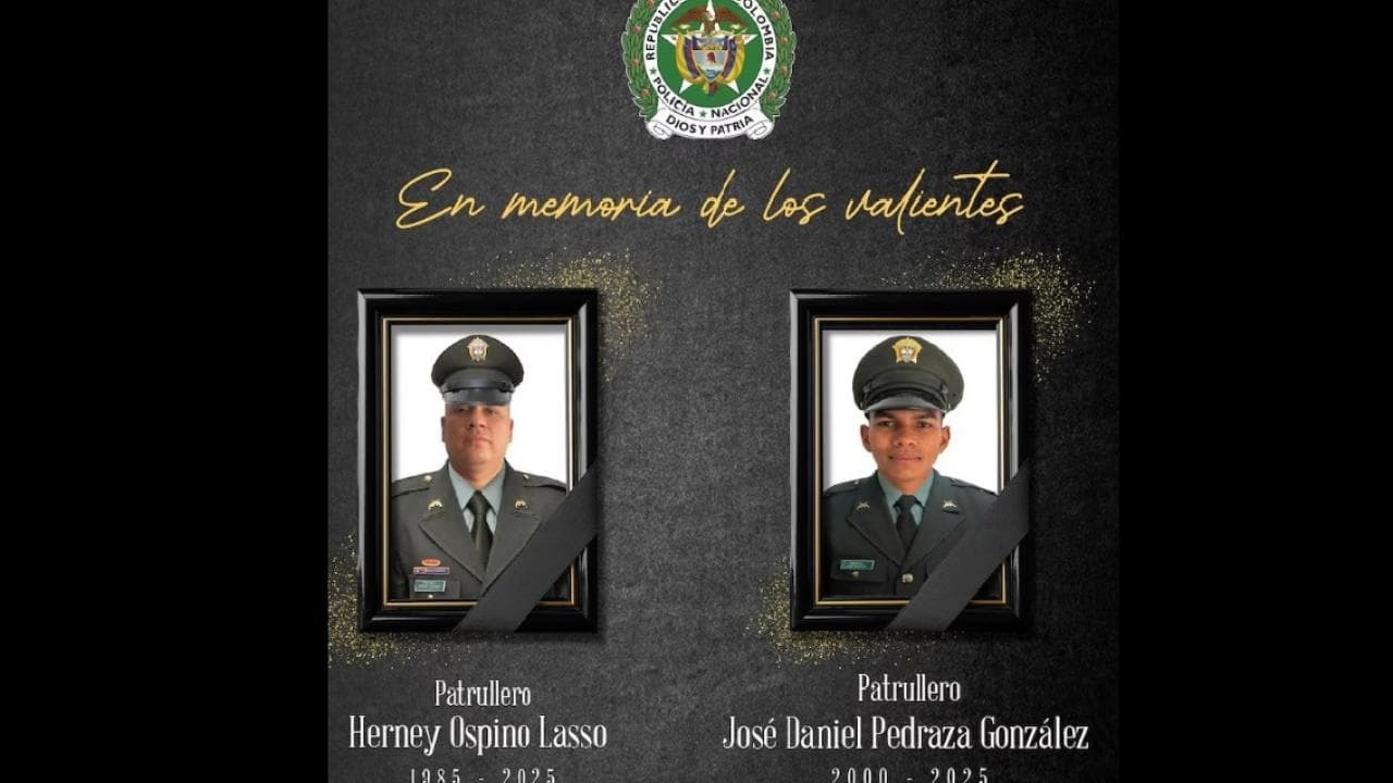 Ofrecen millonaria recompensa por responsable del asesinato de dos policías en Cesar