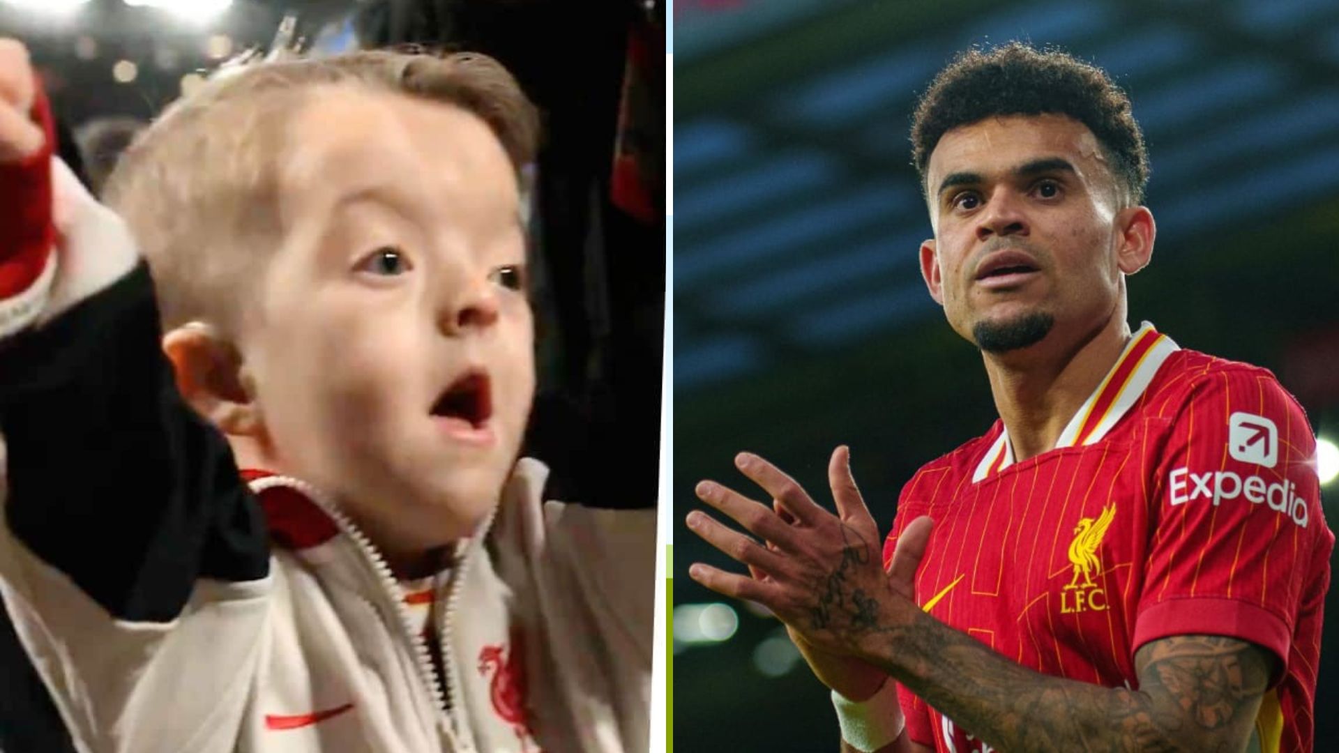Luis Díaz recibe emotiva despedida de un pequeño hincha del Liverpool mientras se alista su salida al Bayern Múnich