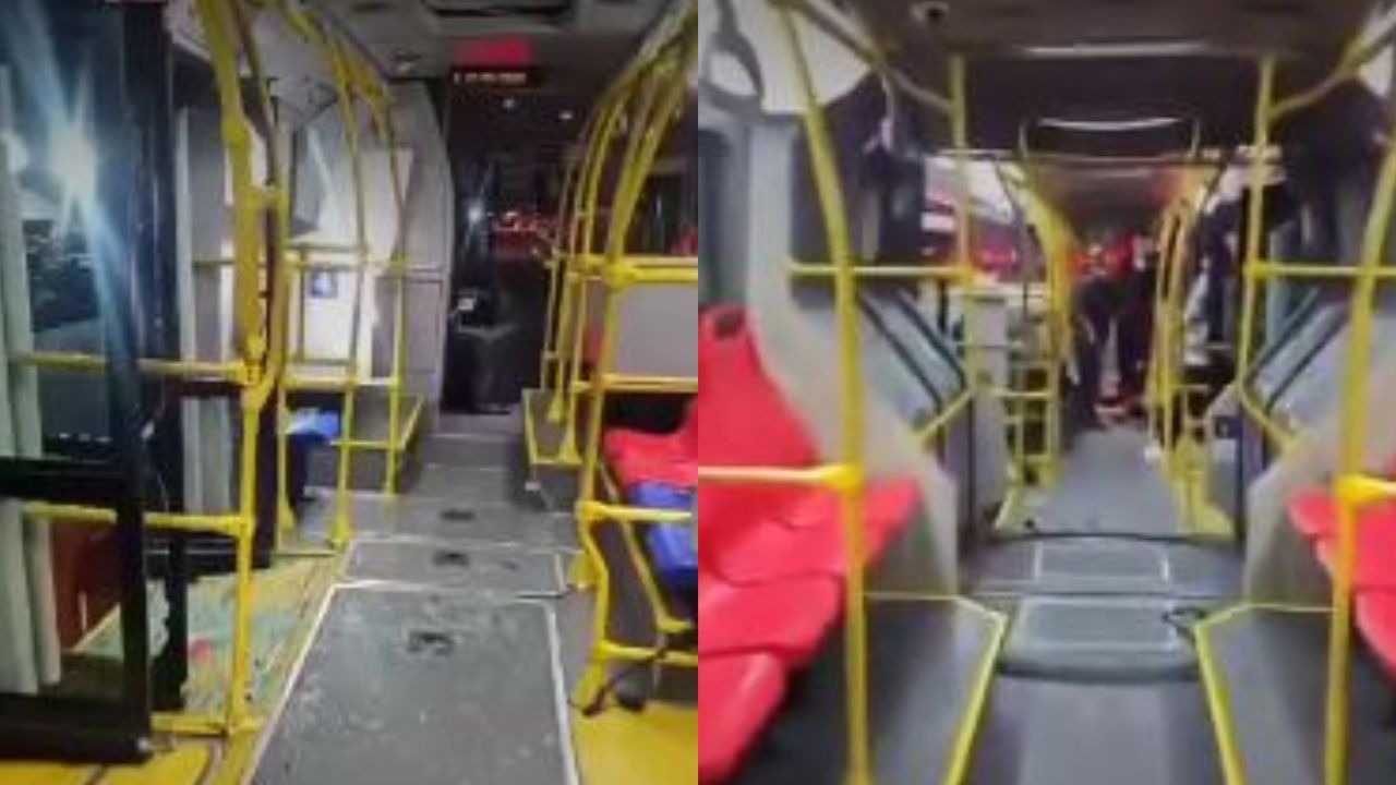 Accidente en obras del Metro de Bogotá maquinaria cayó sobre un bus de TransMilenio y dejó cuatro heridos