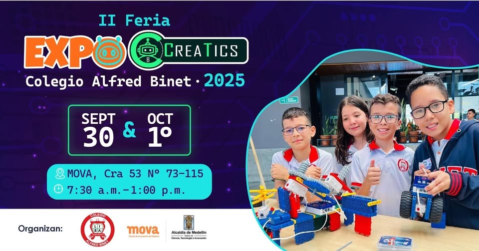 Medellín se prepara para vivir la II Feria Educativa ExpoCreaTics 2025 con robótica, innovación y creatividad para transformar la educación