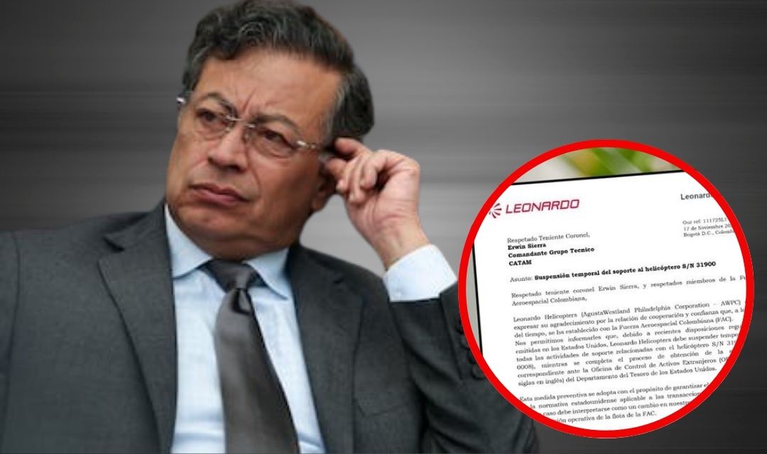 Petro ordena vender el helicóptero presidencial tras negativa de empresa italiana a realizar mantenimiento