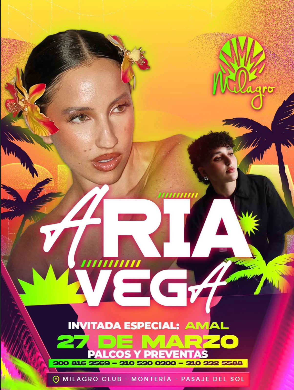 Amal vuelve a Montería y se suma como invitada especial al show de Aria Vega