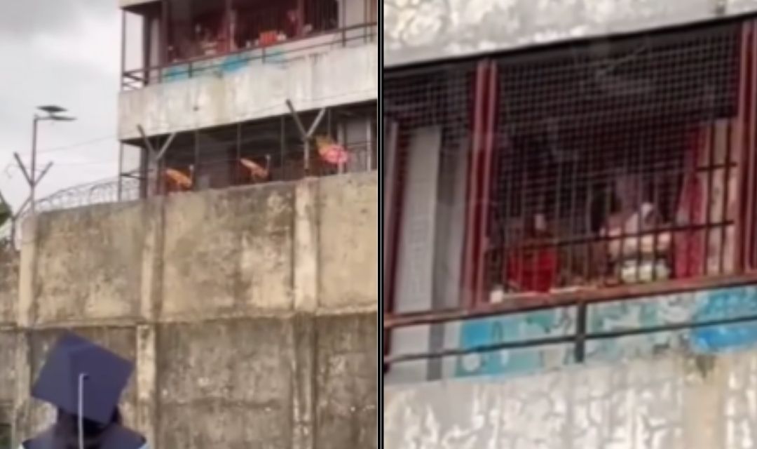 Joven conmueve en redes al celebrar su graduación frente a una cárcel para compartirla con su padre