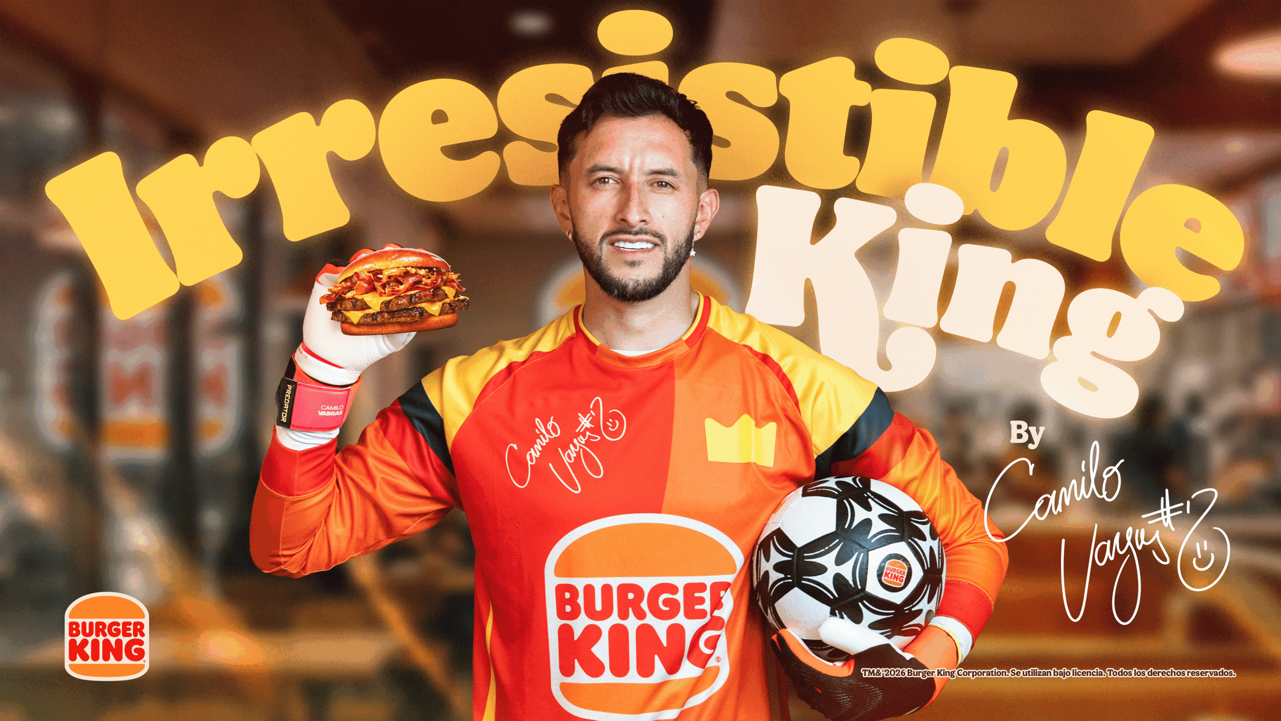 Burger King ficha a Camilo Vargas como imagen de su campaña futbolera para 2026