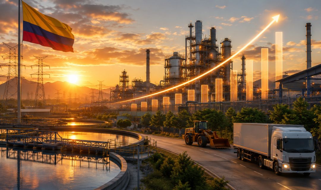 Producción industrial en Colombia repuntó 2,4 % en marzo impulsada por electricidad, gas y manufactura