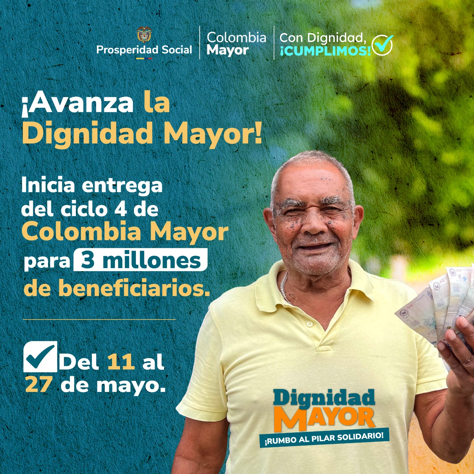 Gobierno inicia pagos de Colombia Mayor para millones de adultos mayores en todo el país